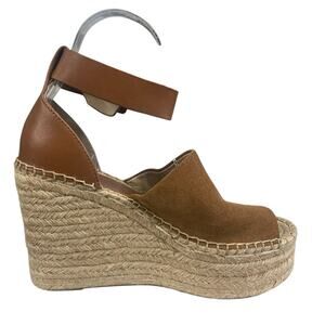 Marc Fisher Women's Adalyn Brown Suede Espadrille Wedge Sandals Size 7.5